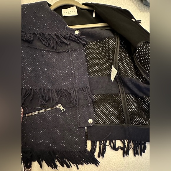 Sandro Frindge Jacket size 2/36 color navy - Picture 8 of 11